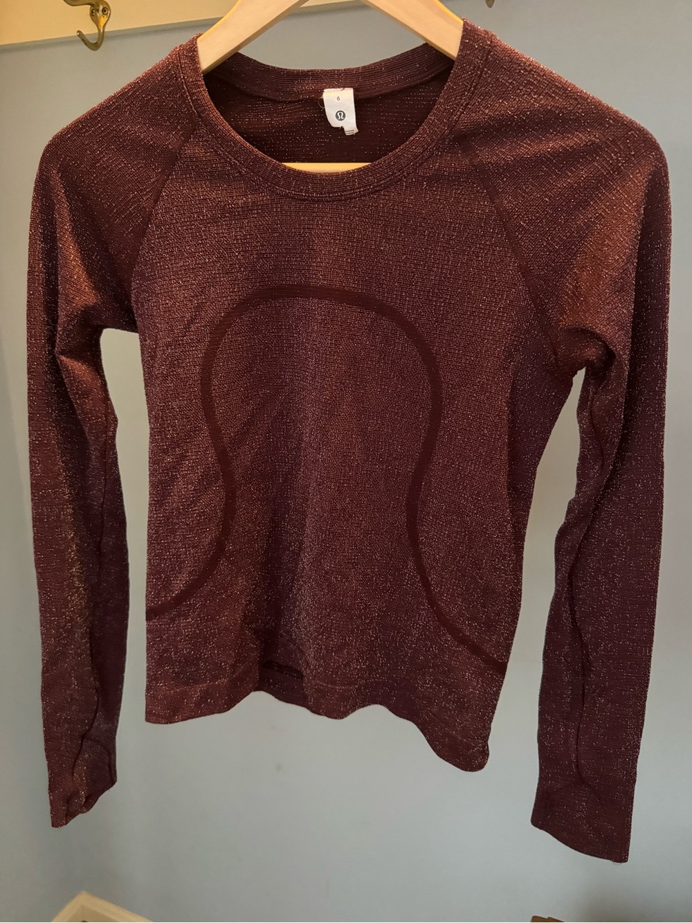 lululemon athletica Long-Sleeve Sparkle Crew in Burgundy
